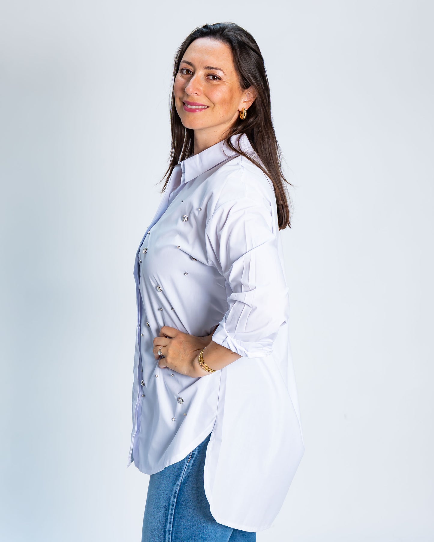 Blusón Maddie Aplicaciones Blanco