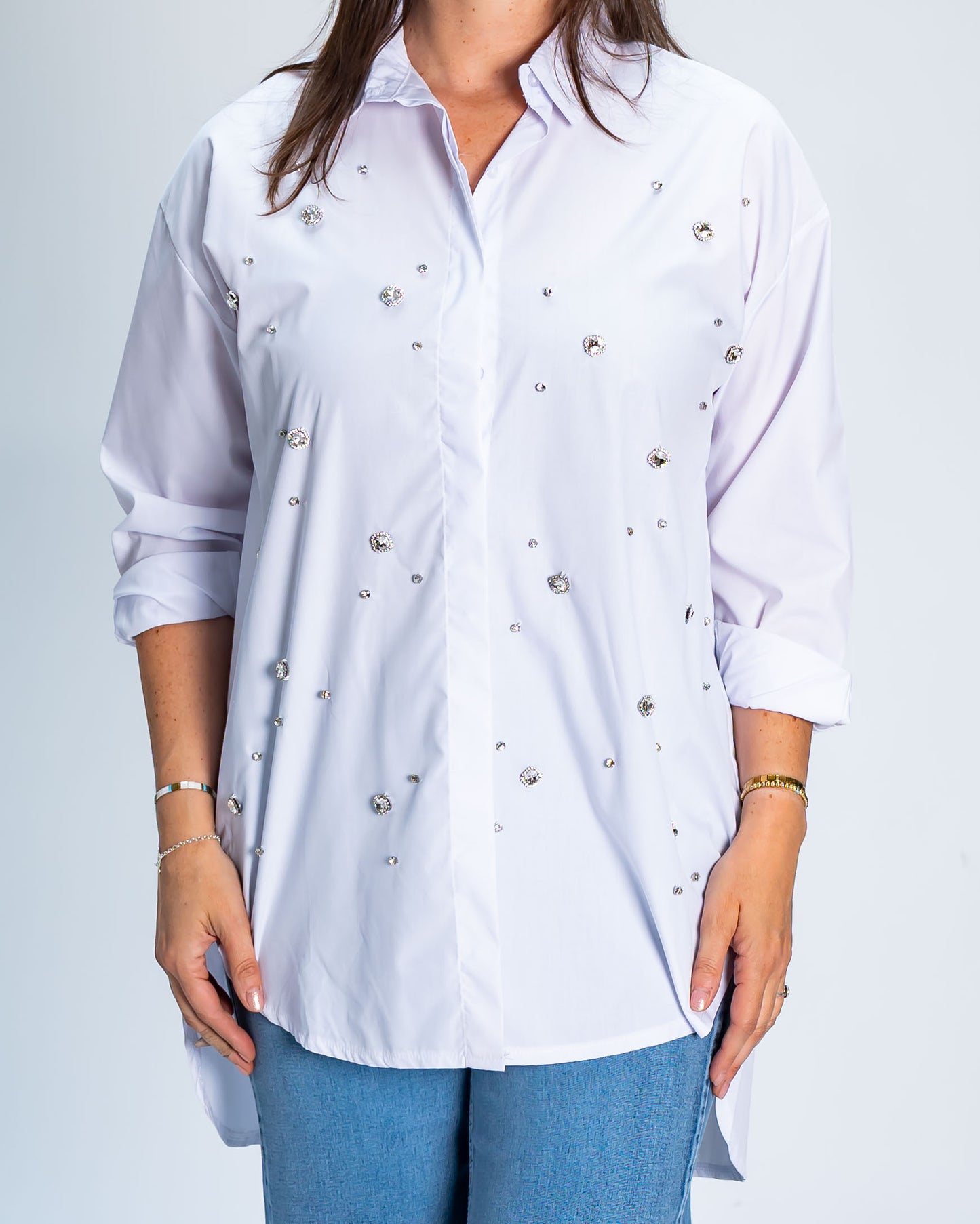 Blusón Maddie Aplicaciones Blanco