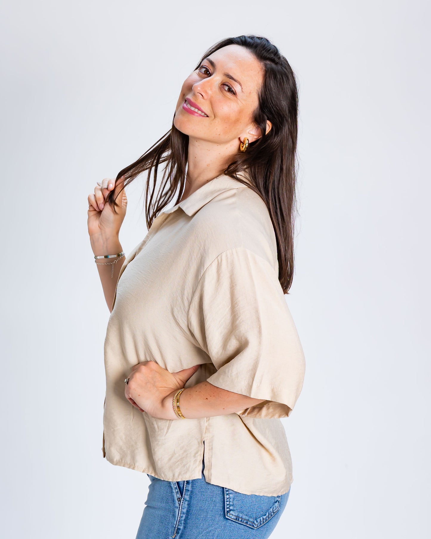 Blusa Lisa Paz Beige