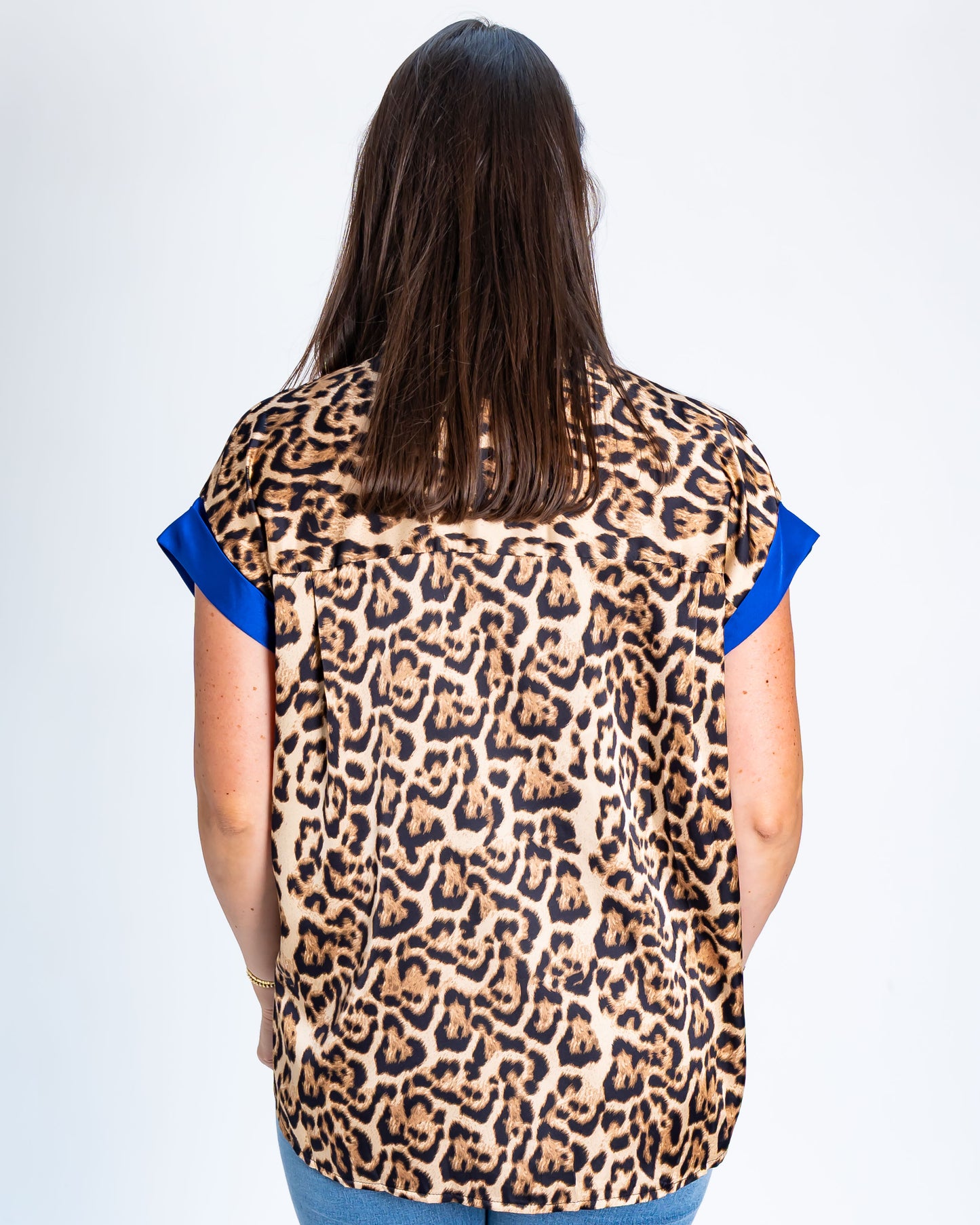 Blusa Manga Corta Print Azul