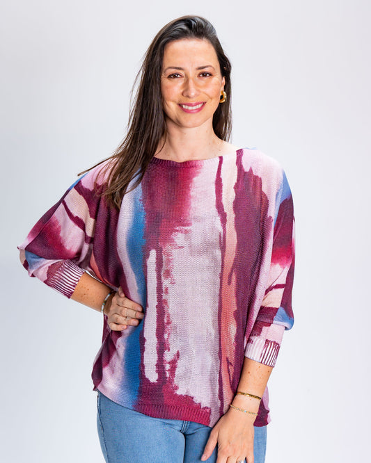 Sweater Metalizado Burdeo