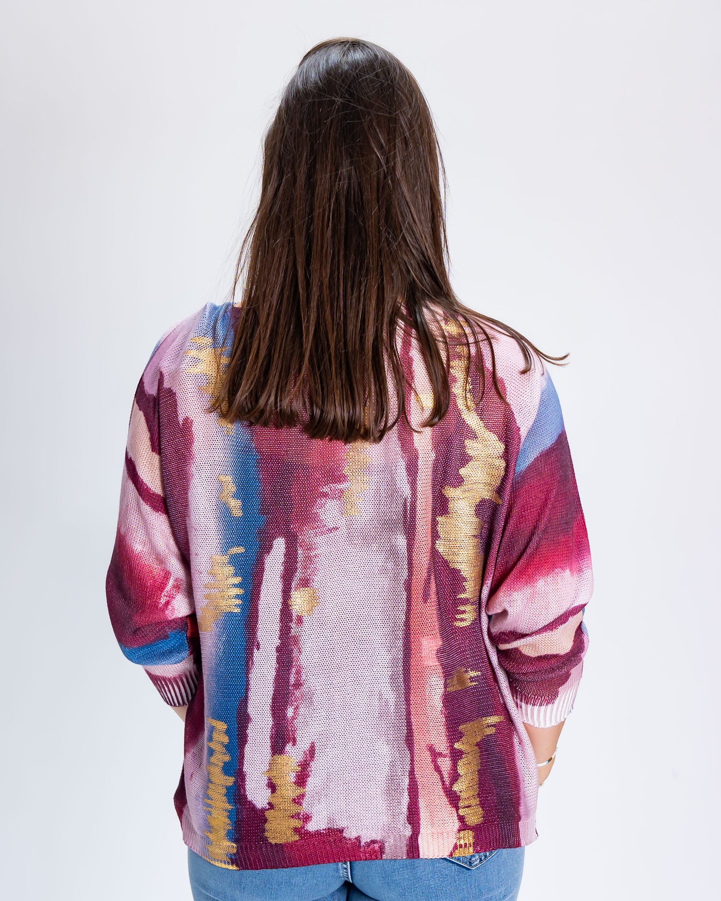 Sweater Metalizado Burdeo