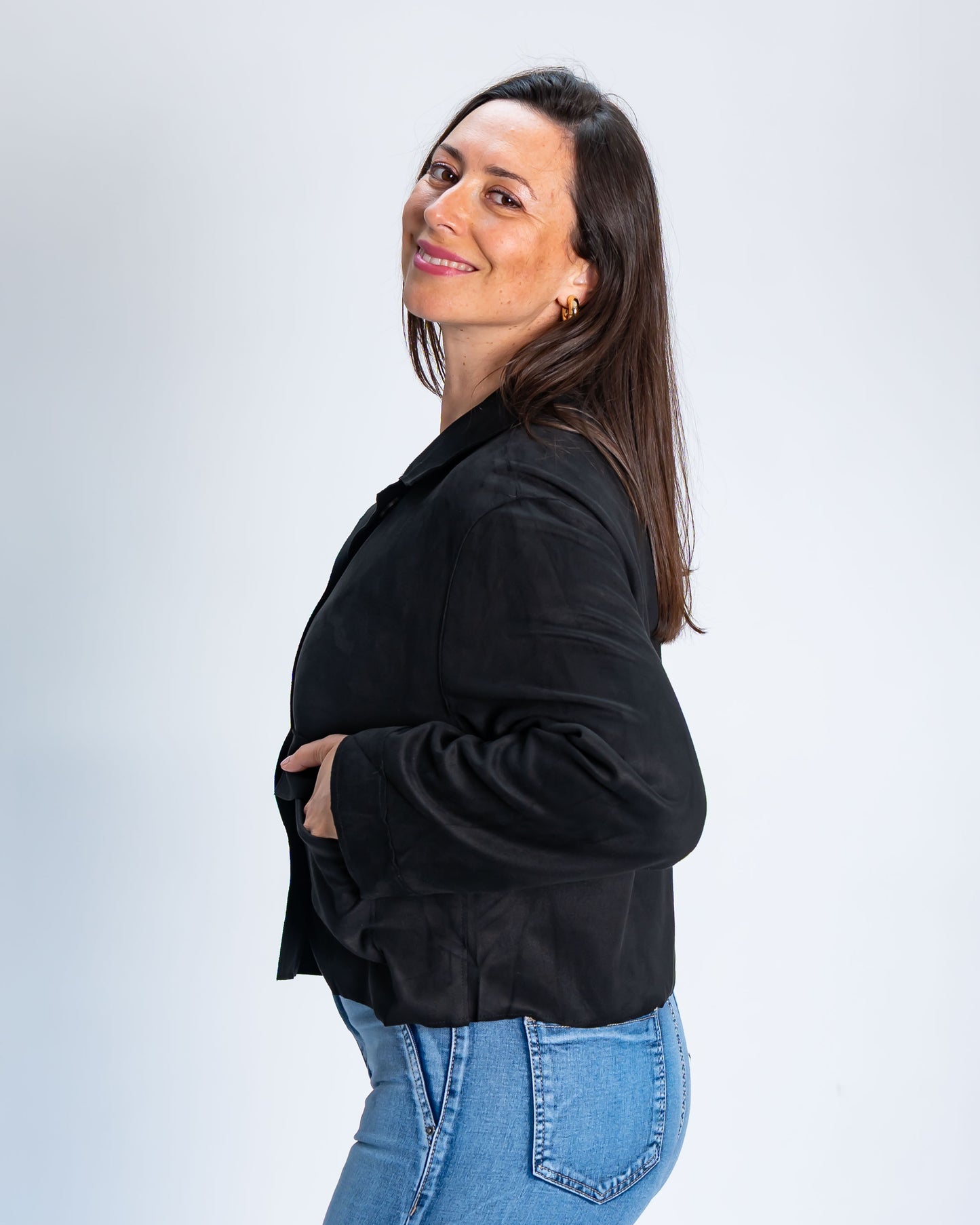 Chaqueta Paz Símil Gamuza Negro