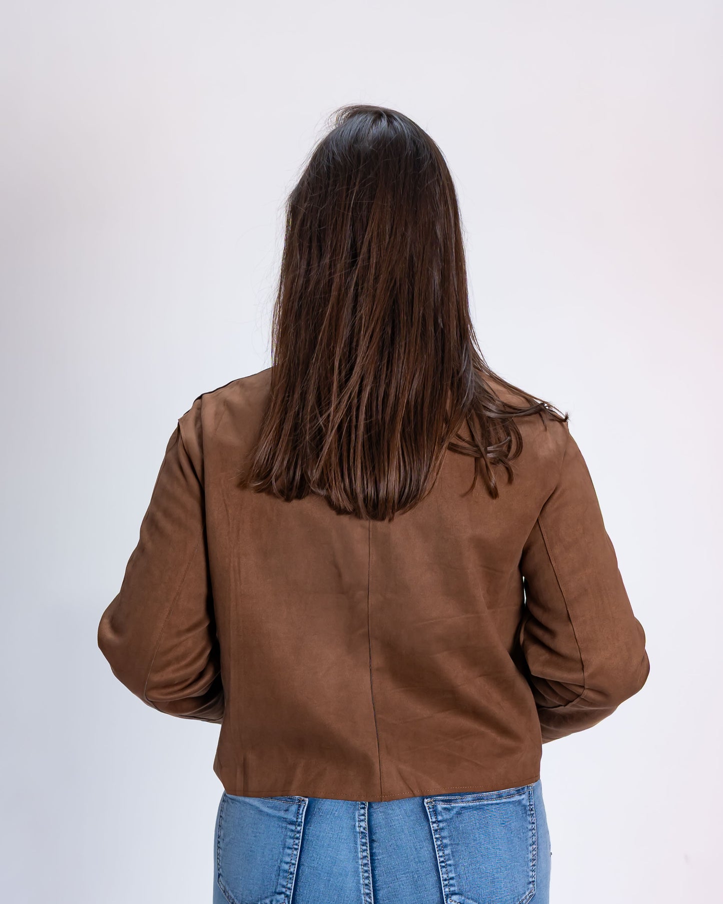 Chaqueta Paz Símil Gamuza Café