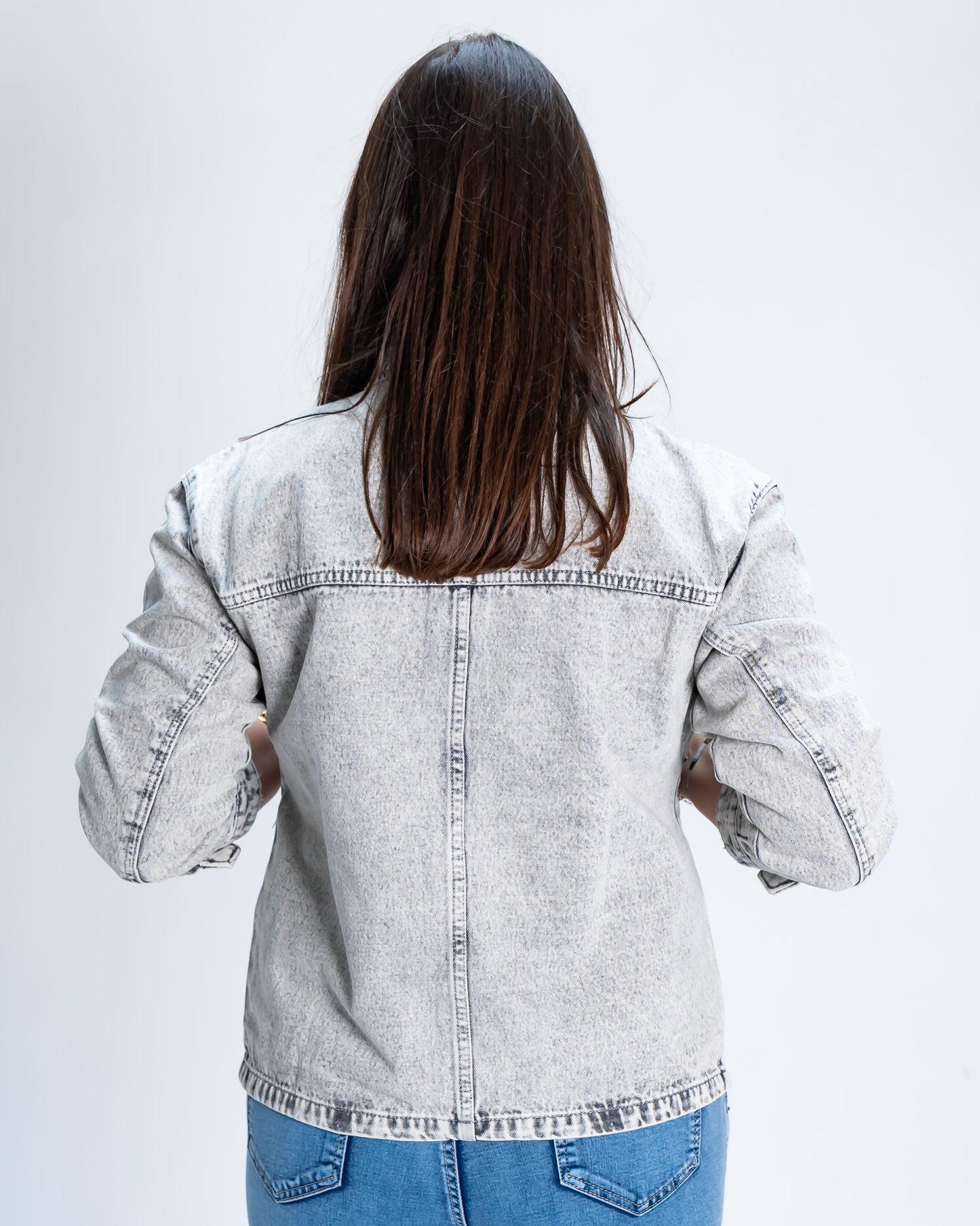 Chaqueta Mezclilla Gris Claro