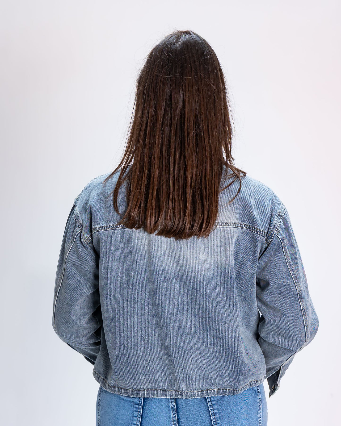 Chaqueta Mezclilla Flor Shiny