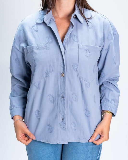 Chaqueta Luz Bordada Celeste