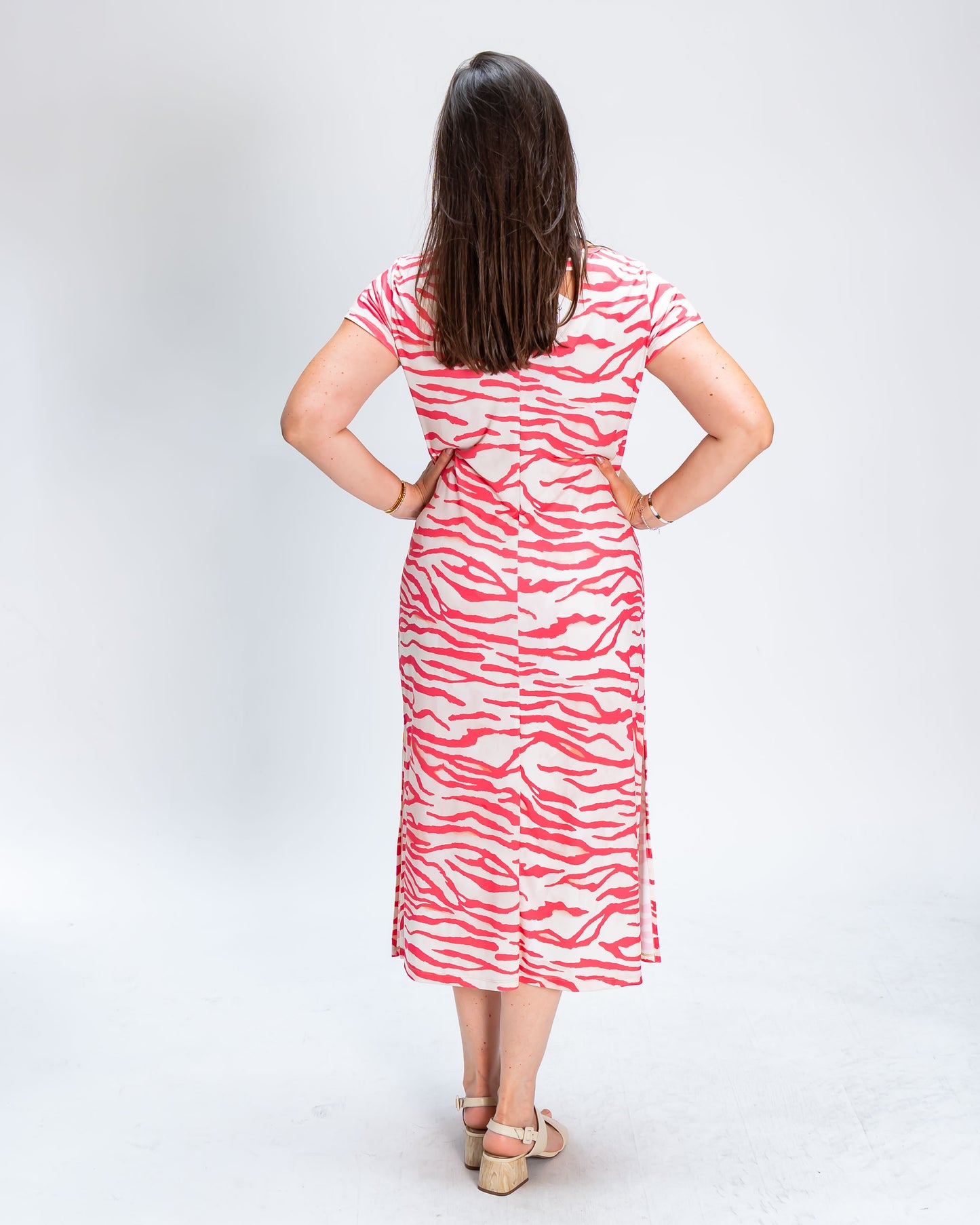 Vestido Líneas Coral