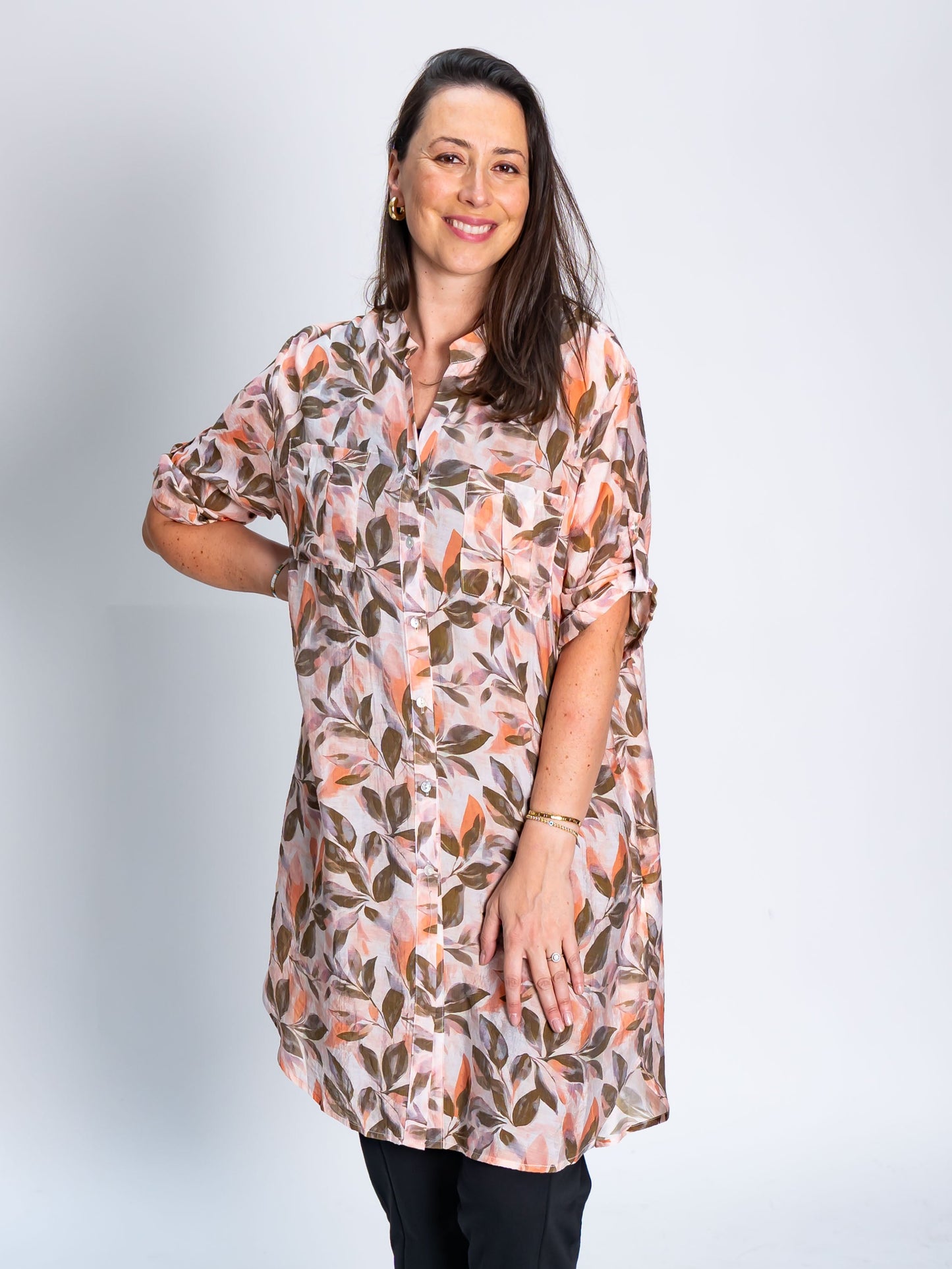 Blusón Hojas Rebe Damasco