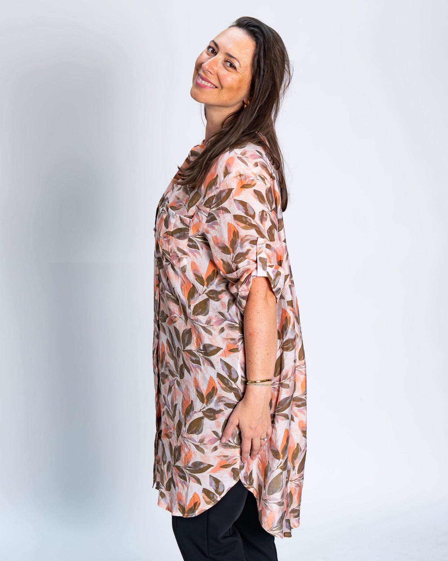 Blusón Hojas Rebe Damasco