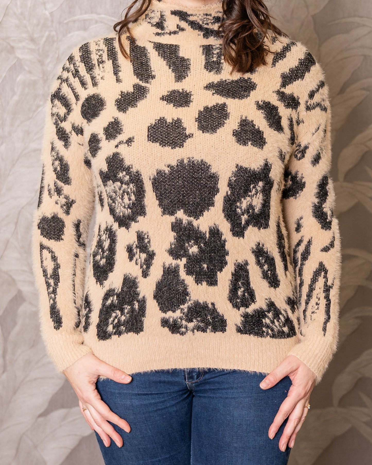 SWEATER PRINT VIOLETA BEIGE
