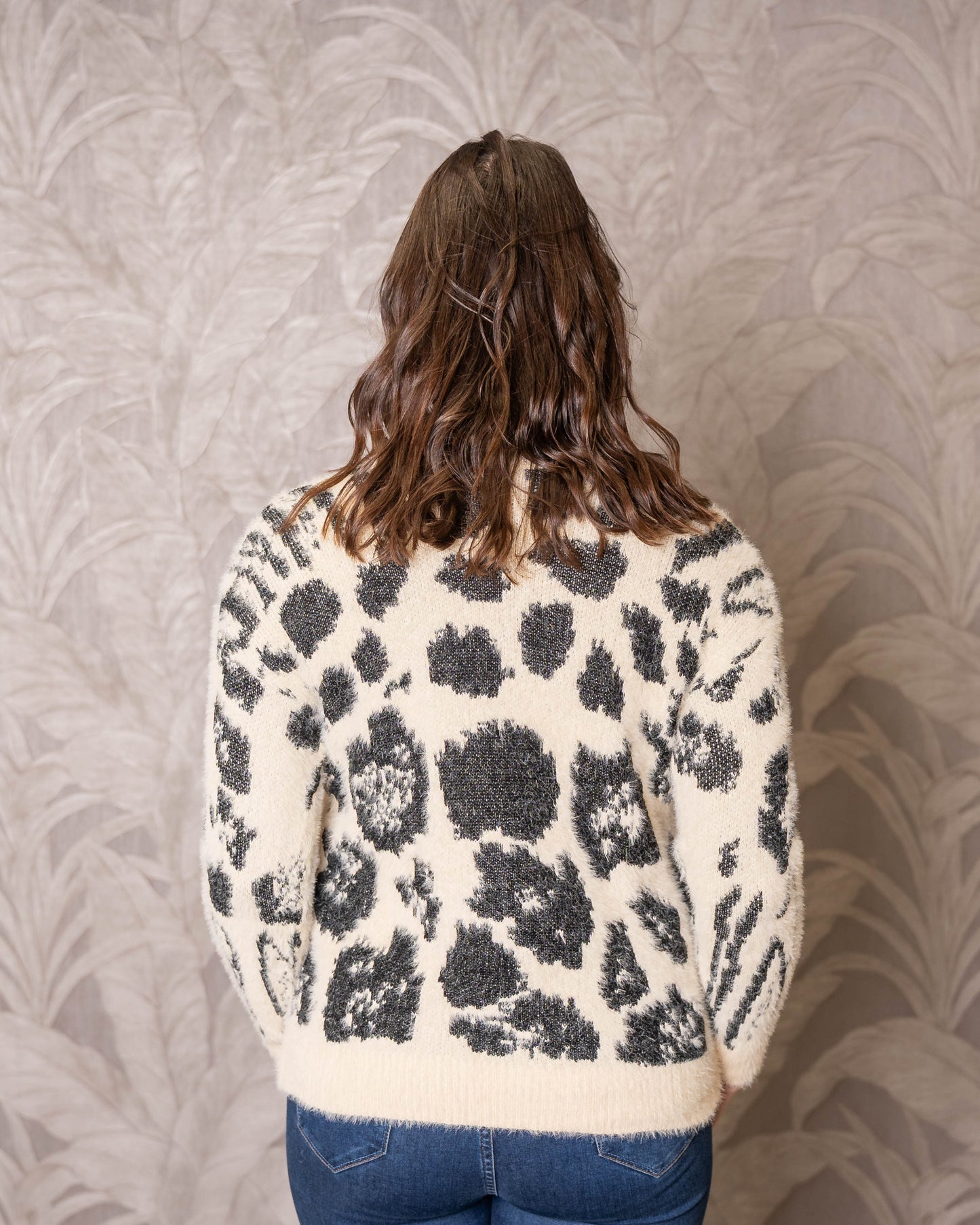 SWEATER PRINT VIOLETA BLANCO