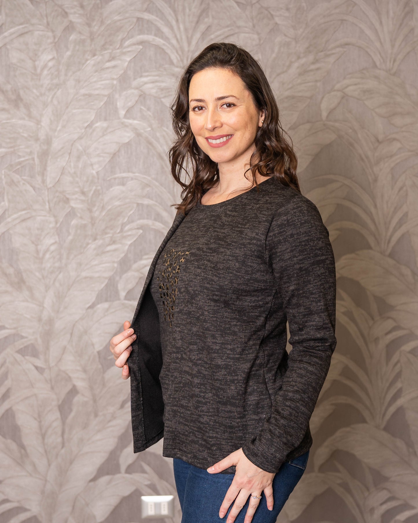 SWEATER MENTIROSO PRINT GRIS