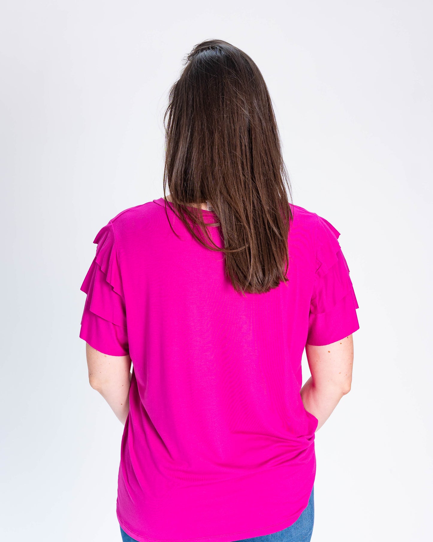 Polera BR Manga Diseño Zoe Magenta