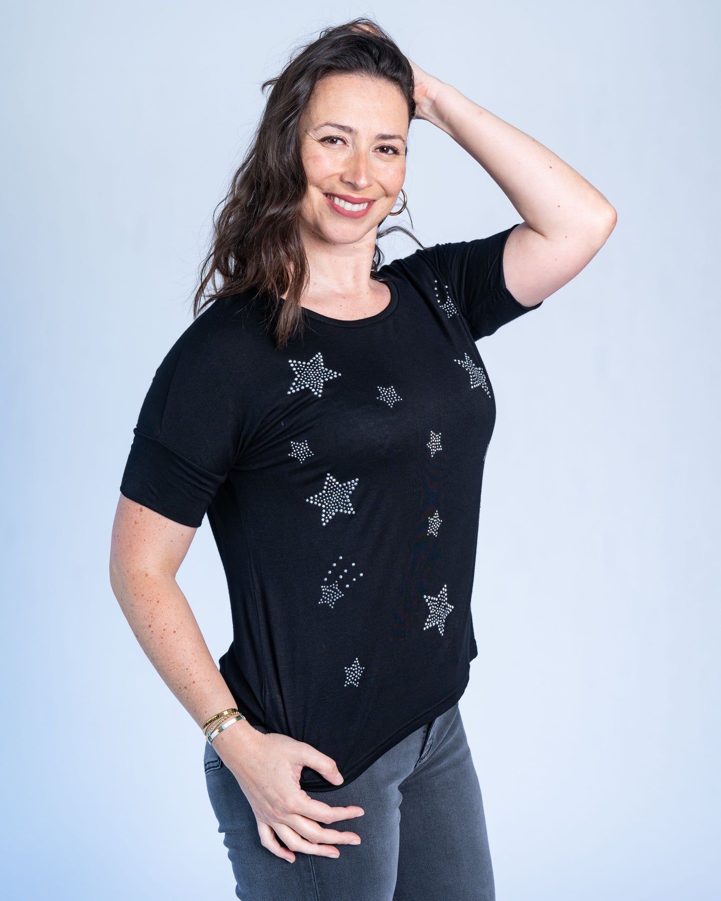 POLERA ESTRELLAS NEGRA