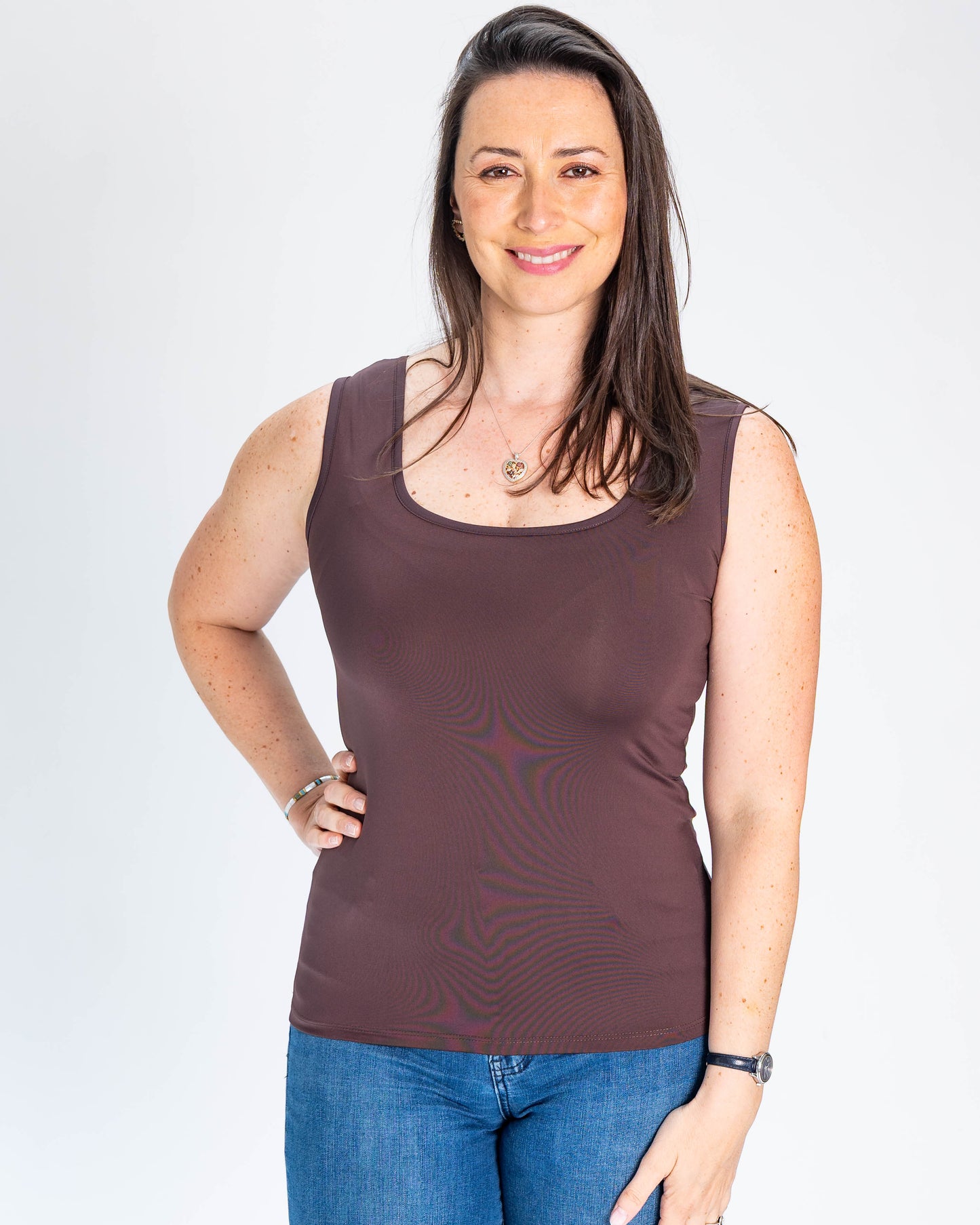 Polera Básica Musculosa Roberta Chocolate