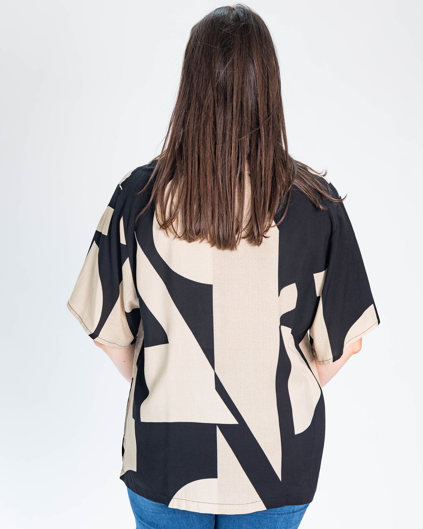 Polera BR Mila Negro y Beige