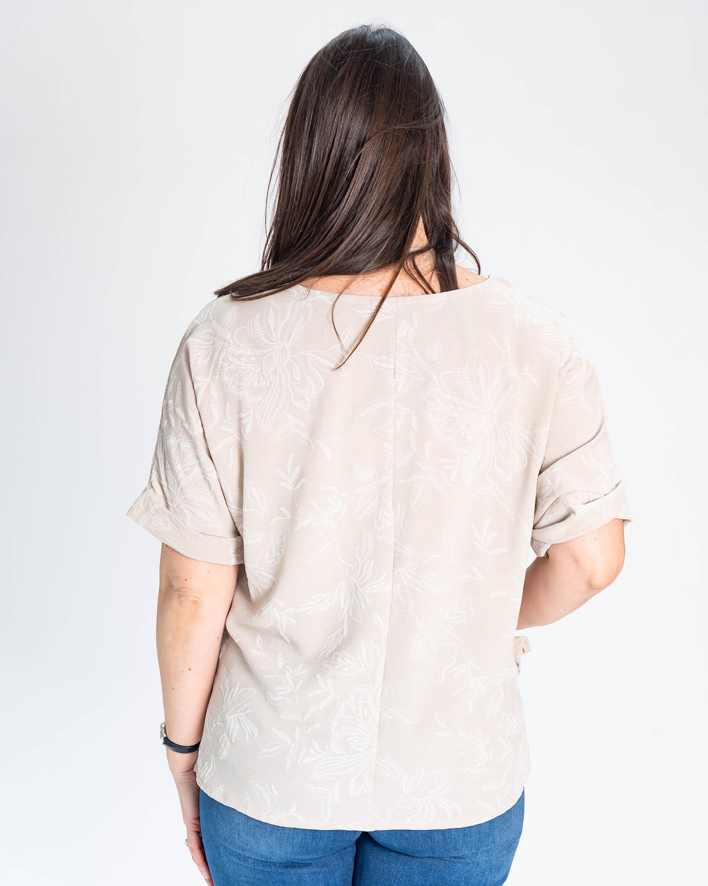 Blusa Iris Flores Beige