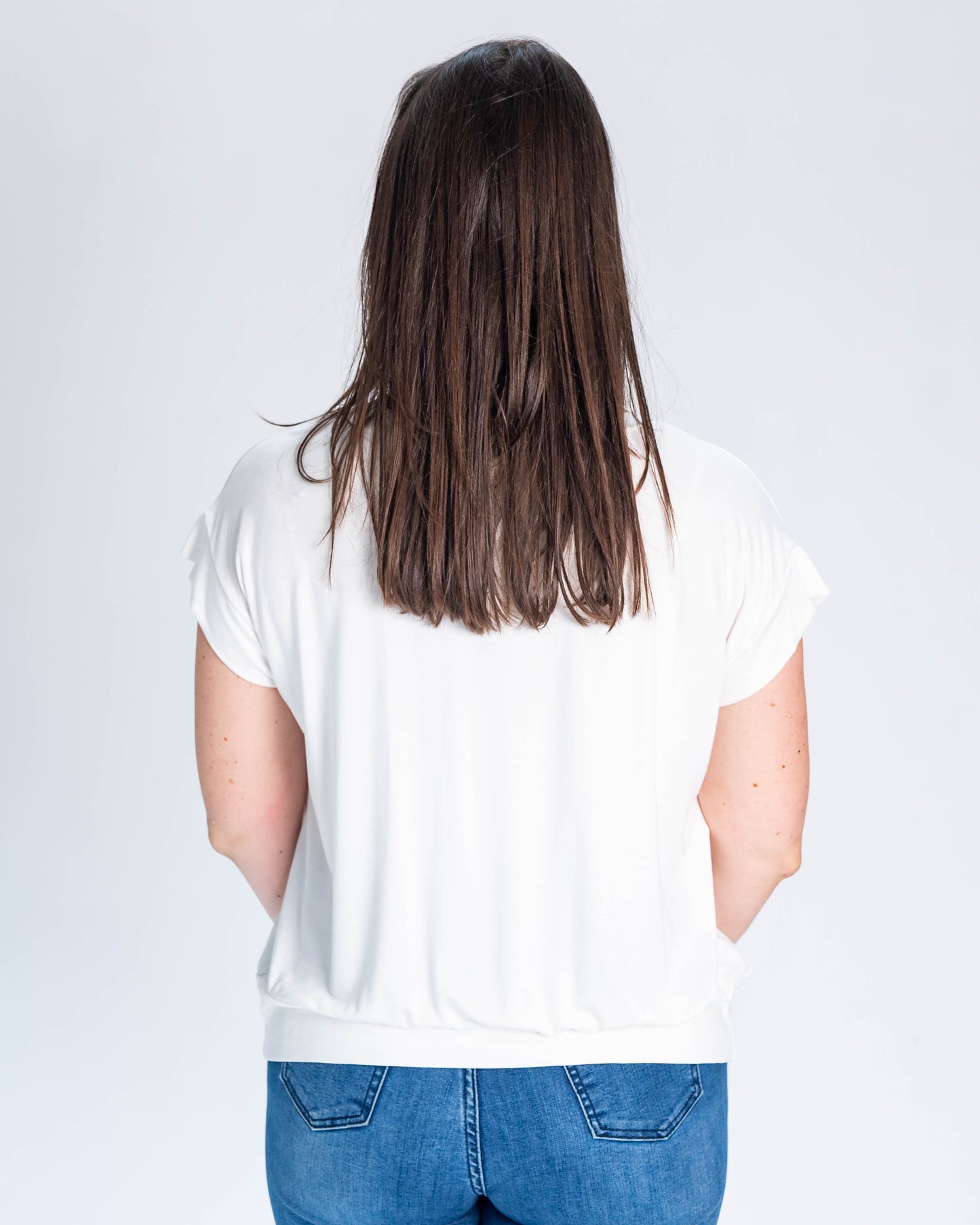 Polera BR Cuello V Cecilia Blanco