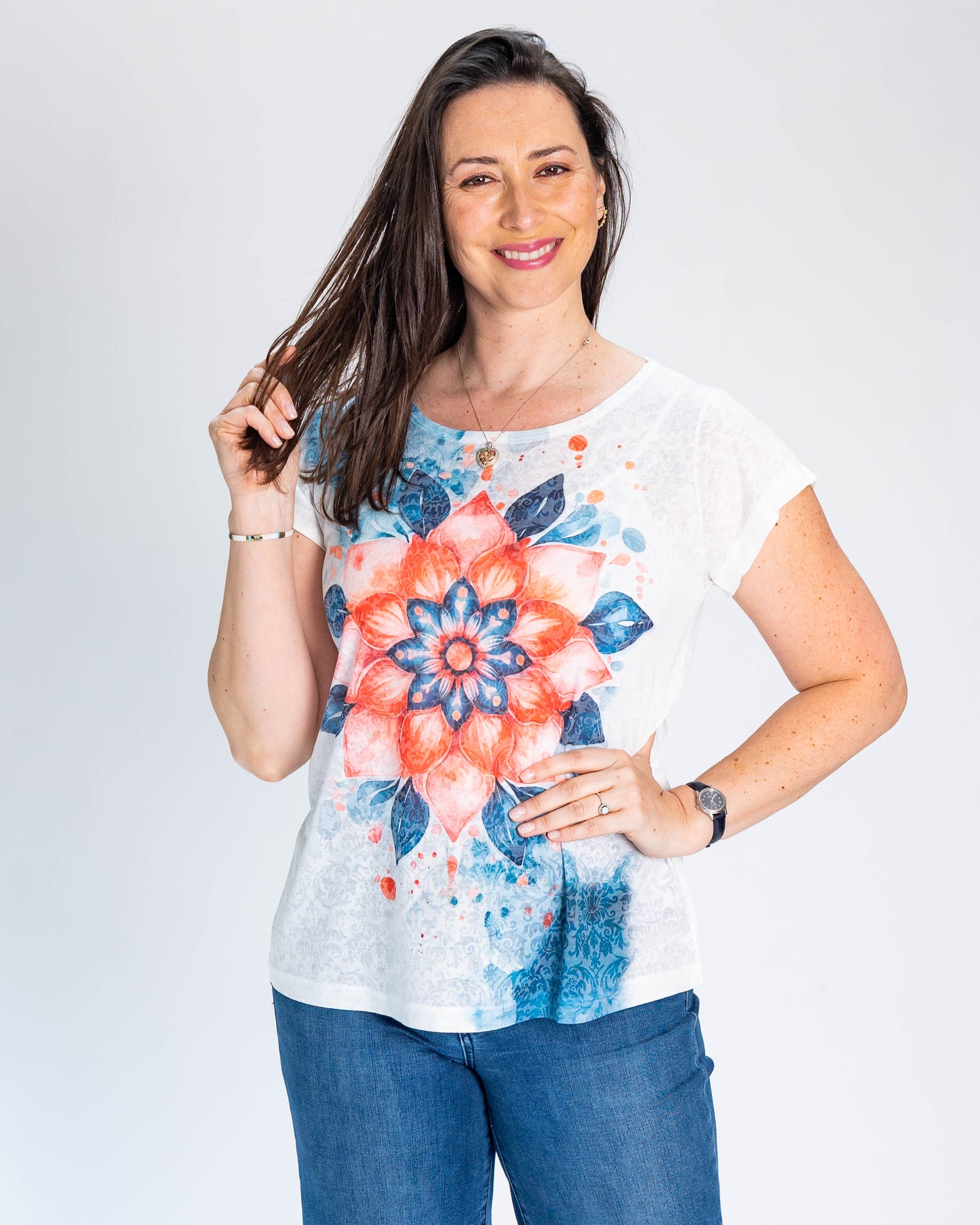 Polera BR Aline Mandala Azul
