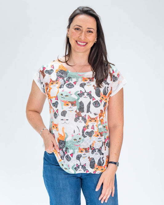 Polera BR Aline Gatitos
