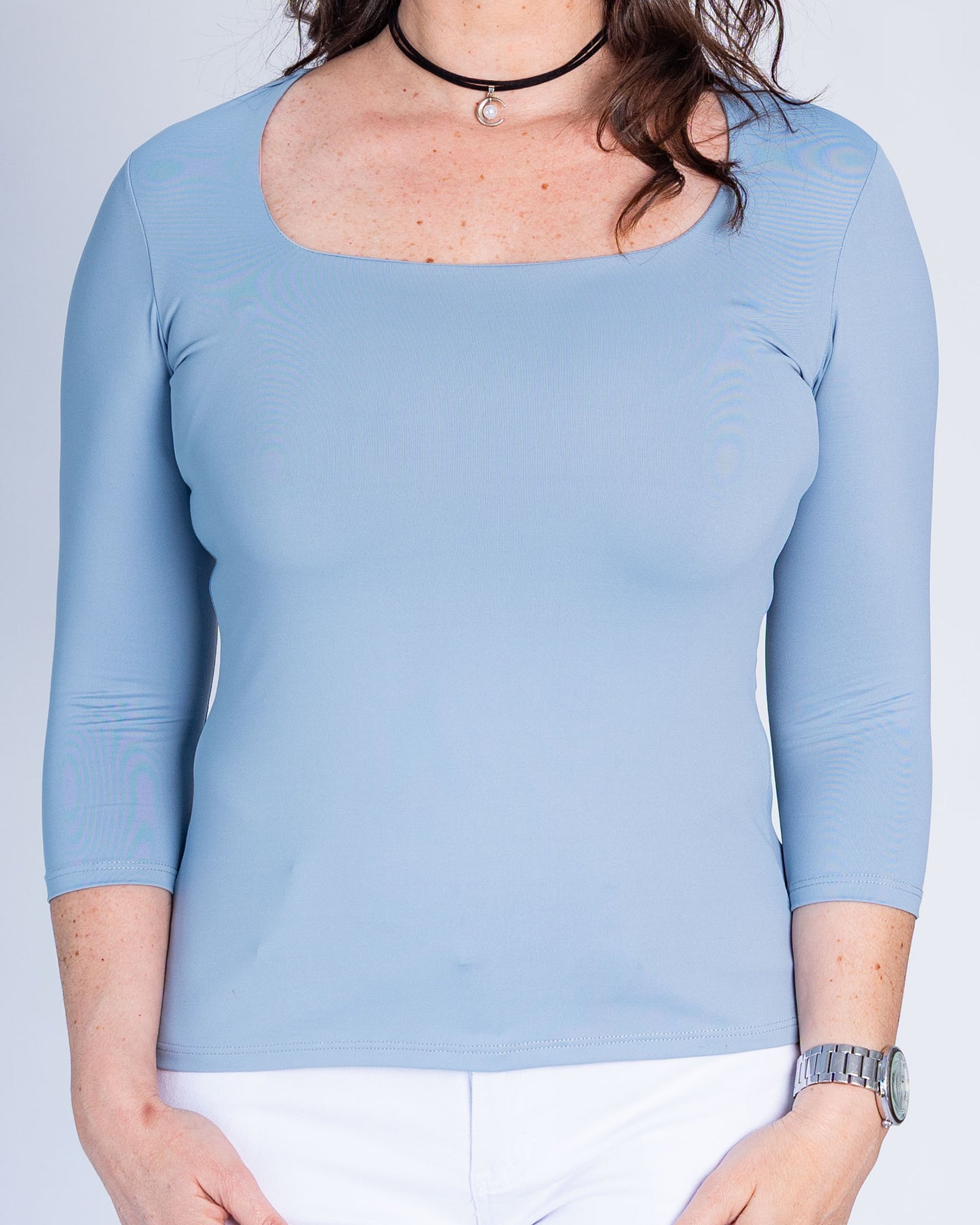 Polera Básica Carolina Celeste