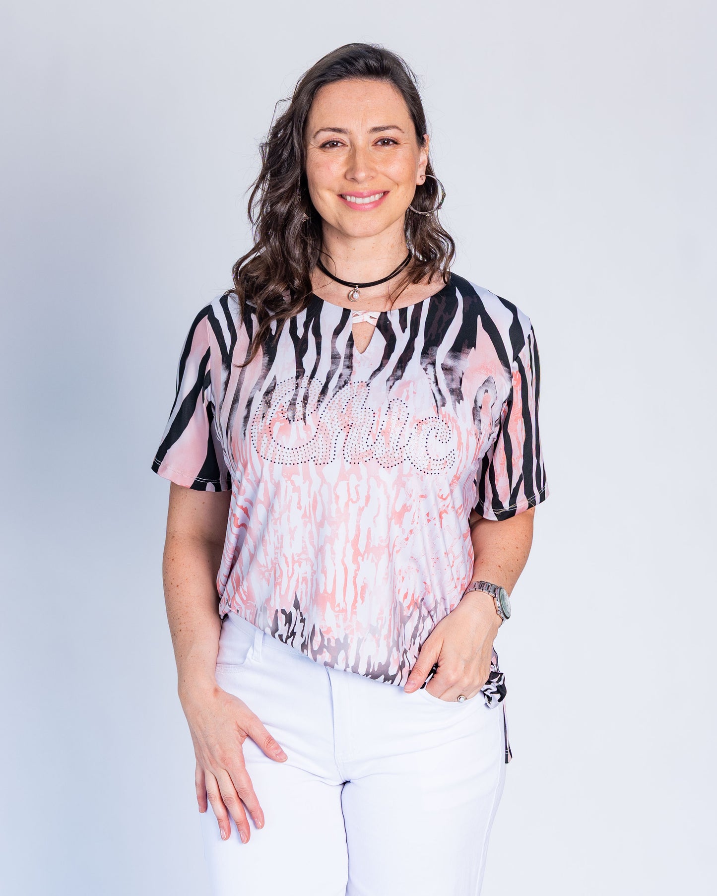 Polera Chic Cebra Rosado