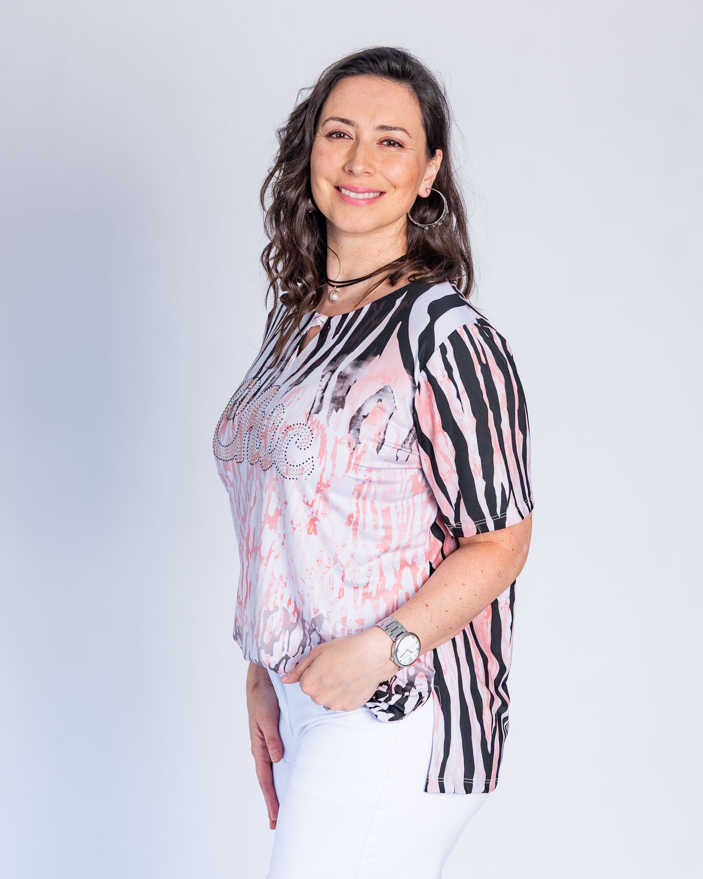 Polera Chic Cebra Rosado