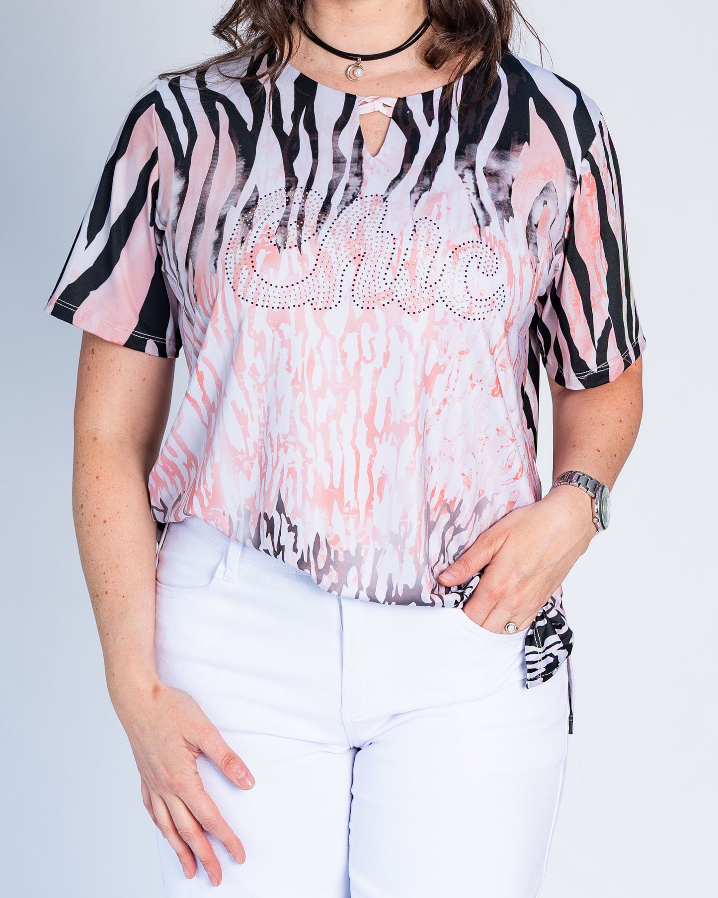 Polera Chic Cebra Rosado