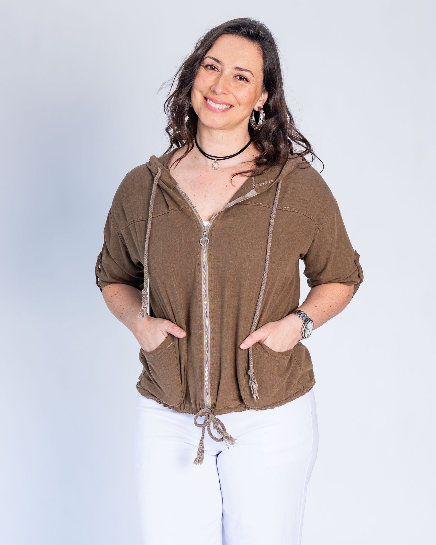 Bomber Semi Lino Cote Chocolate