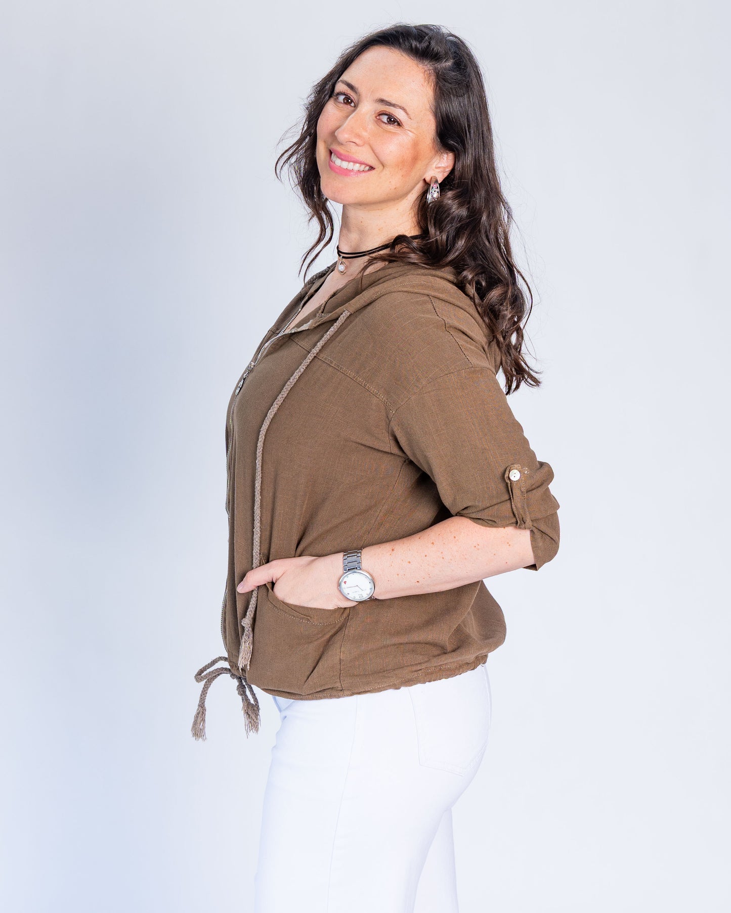 Bomber Semi Lino Cote Chocolate