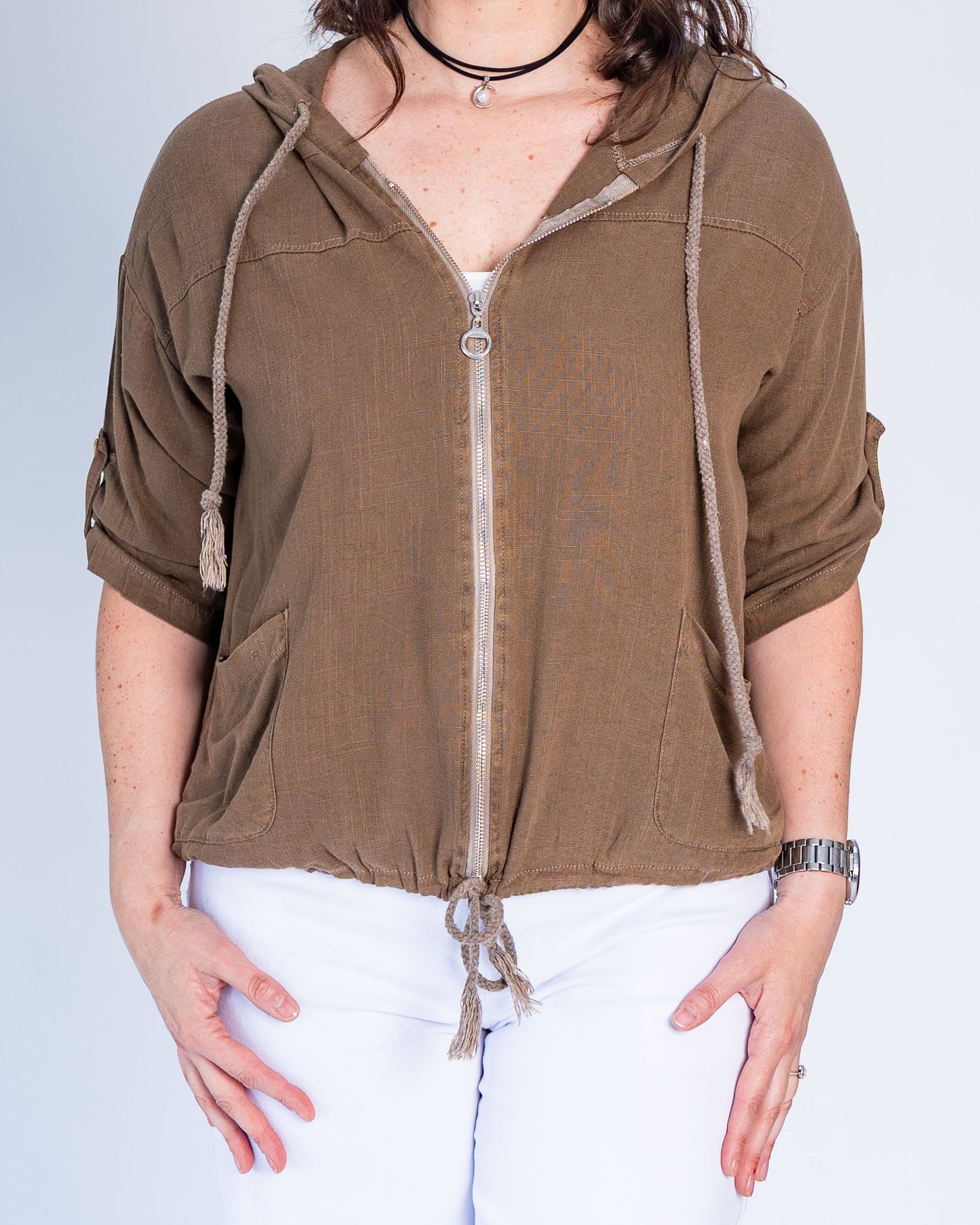 Bomber Semi Lino Cote Chocolate