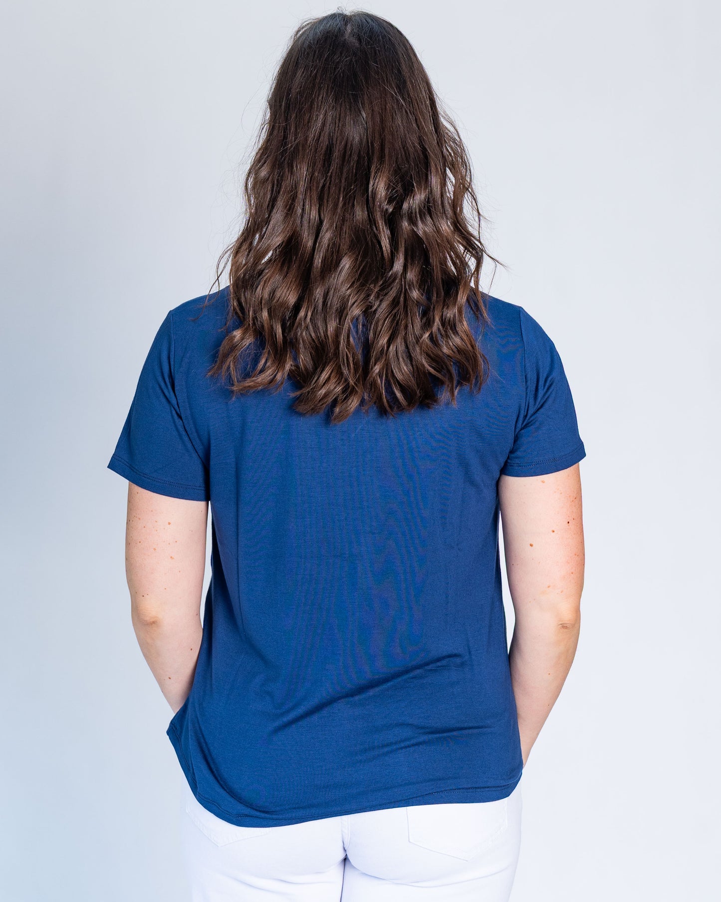 Polera Zaria Hoja Plateada Azul