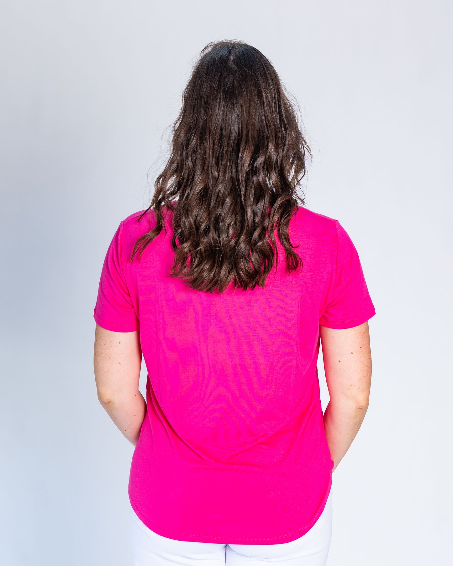 Polera Zaria Hoja Plateada Fucsia