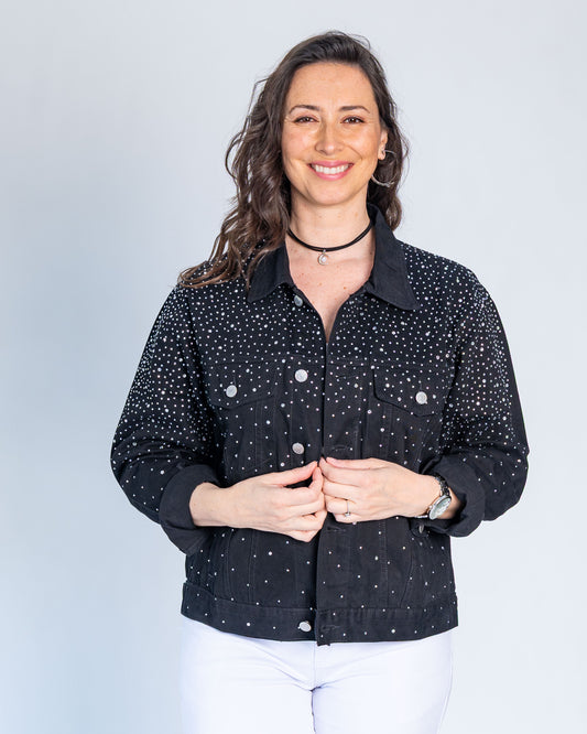 Chaqueta Brillos Negro