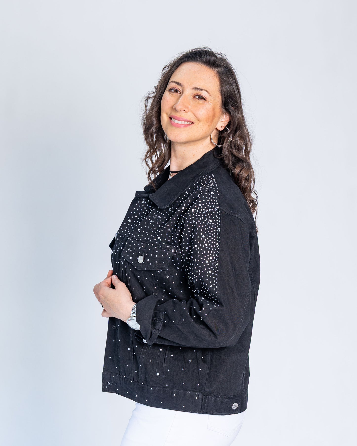 Chaqueta Brillos Negro