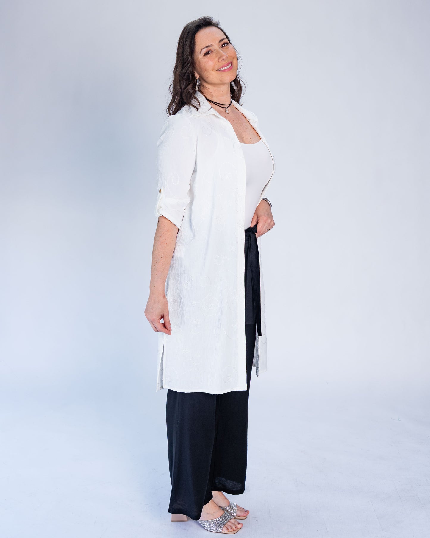 Blusón Mariana Flores Blanco