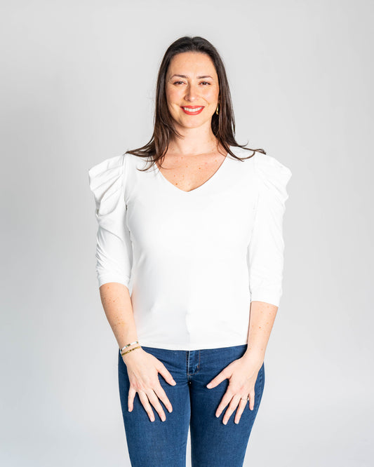 POLERA MANGA PRINCESA BLANCA