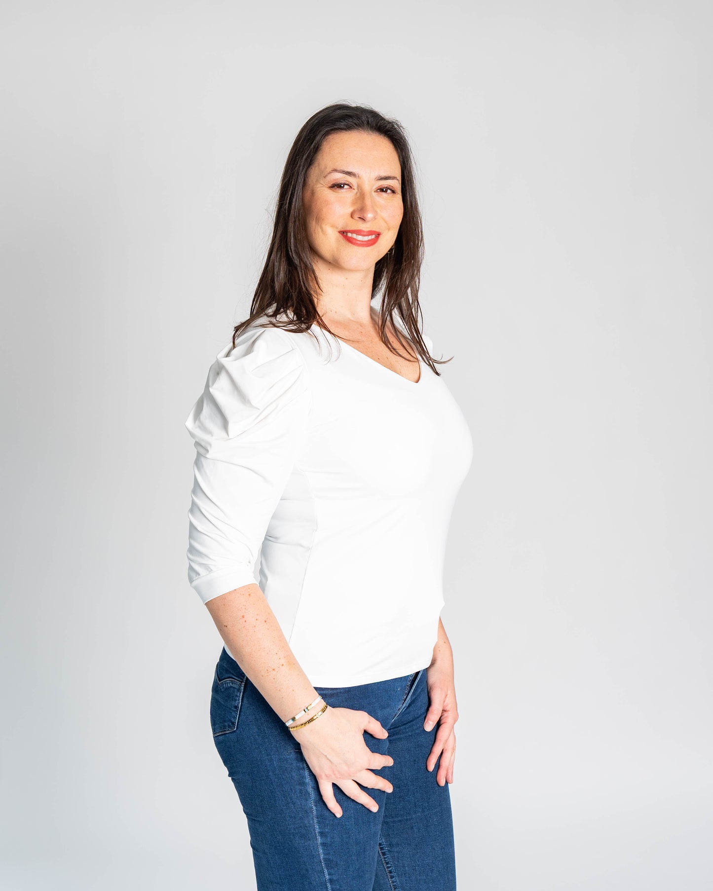 POLERA MANGA PRINCESA BLANCA
