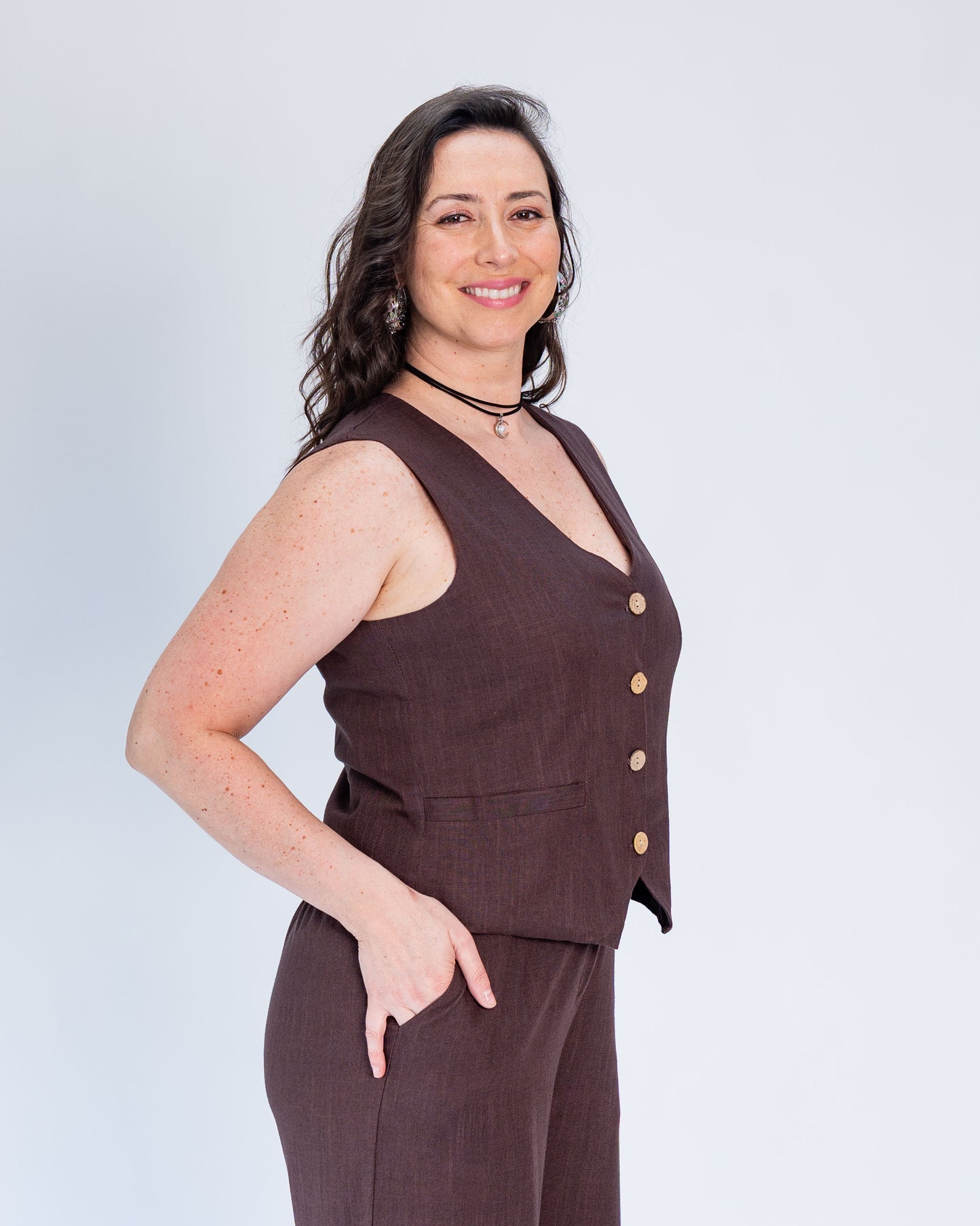 Gillette Conjunto Simil Lino Julieta Chocolate