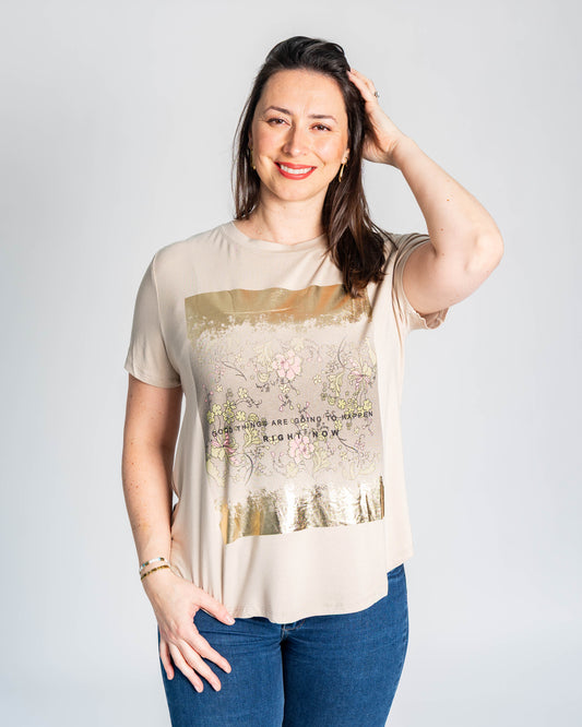 POLERA GOOD THINGS BEIGE