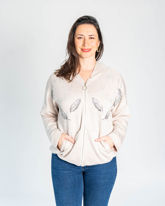 POLERON PLUMAS ANGELA BEIGE