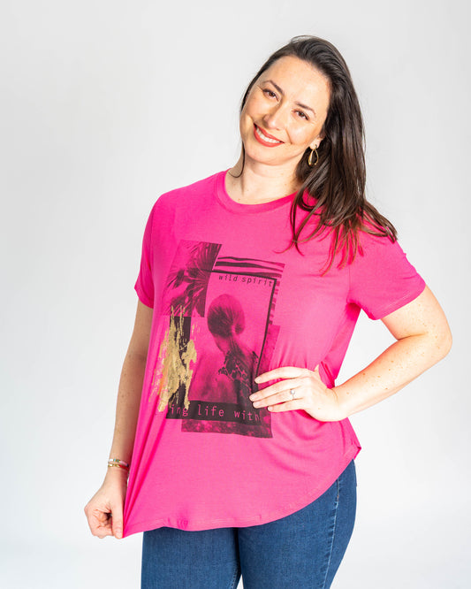 POLERA REWRITE MAGENTA