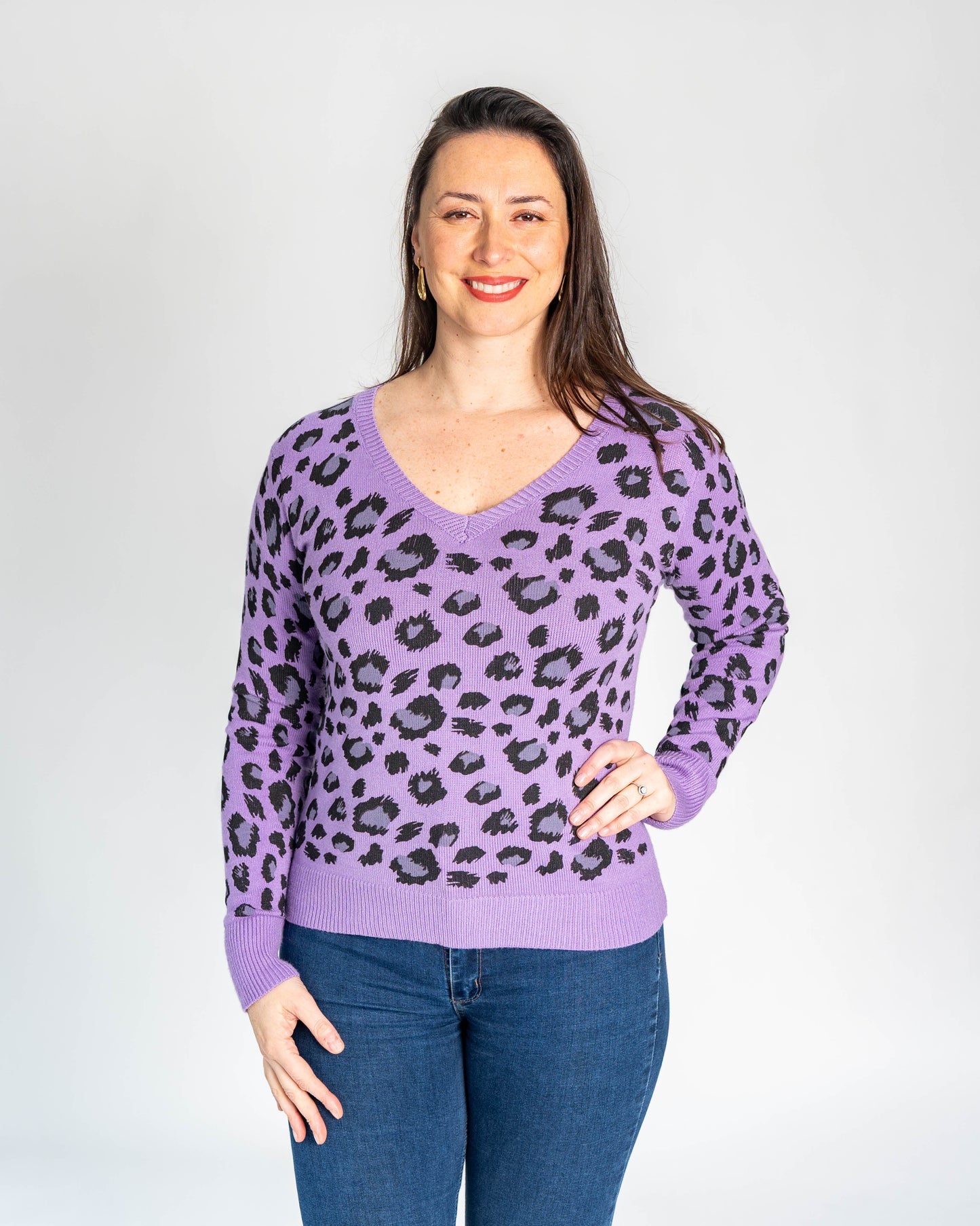 SWEATER NEON PRINT LILA