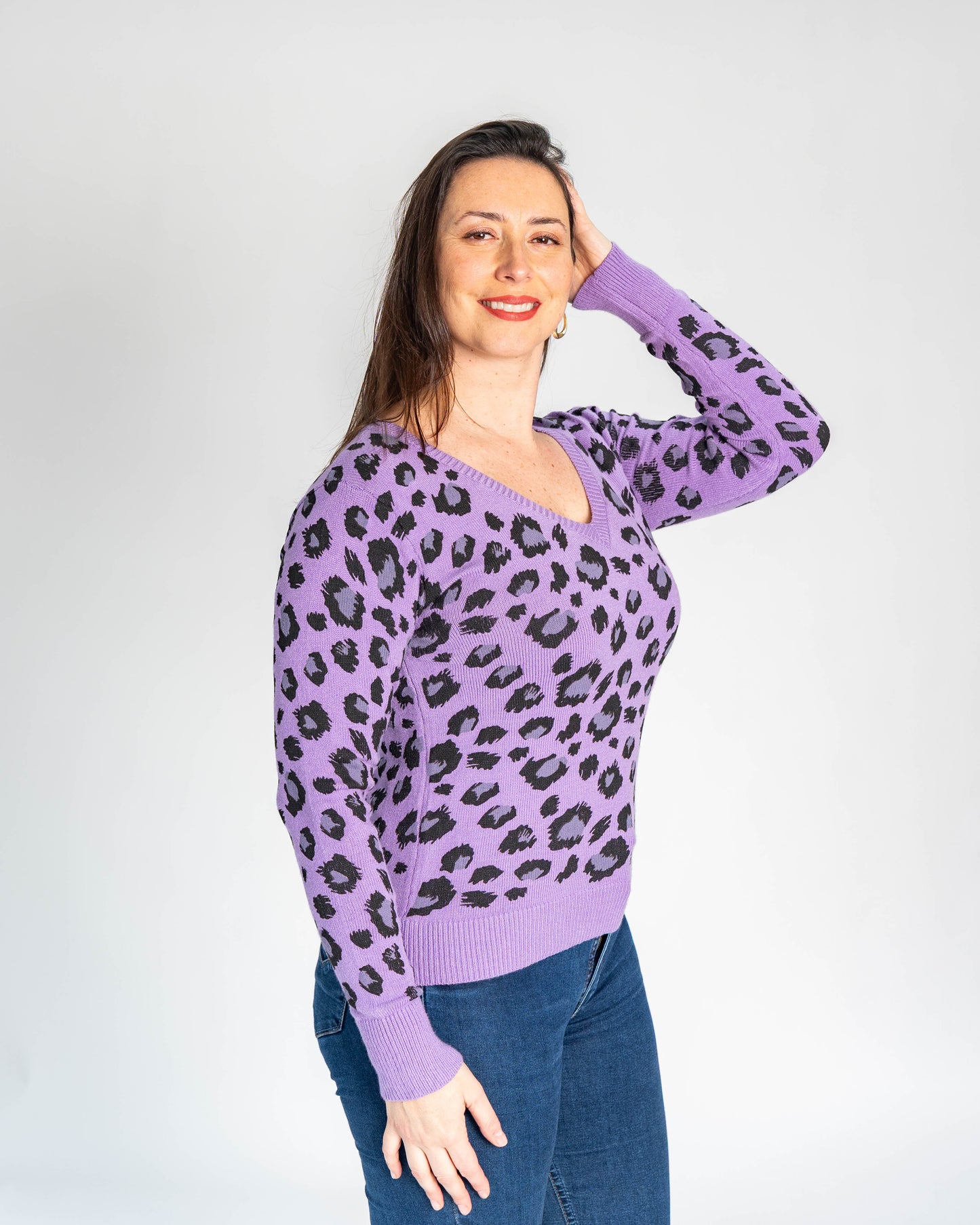 SWEATER NEON PRINT LILA