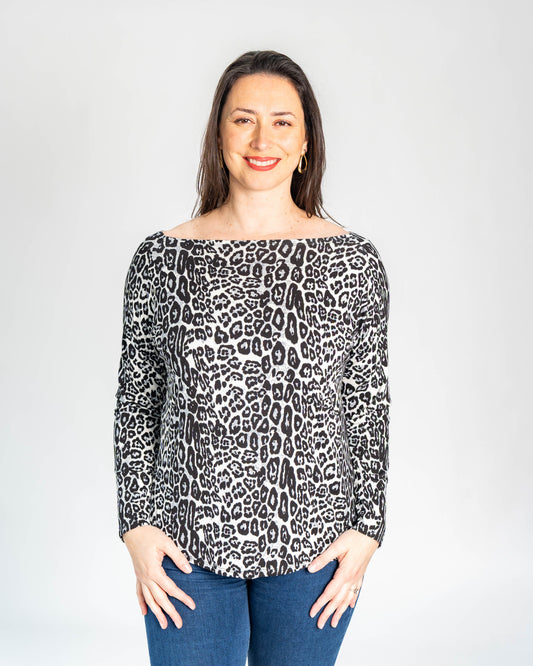POLERA BR PRINT GRIS
