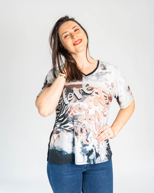POLERA TAMARA LOVE NEGRO