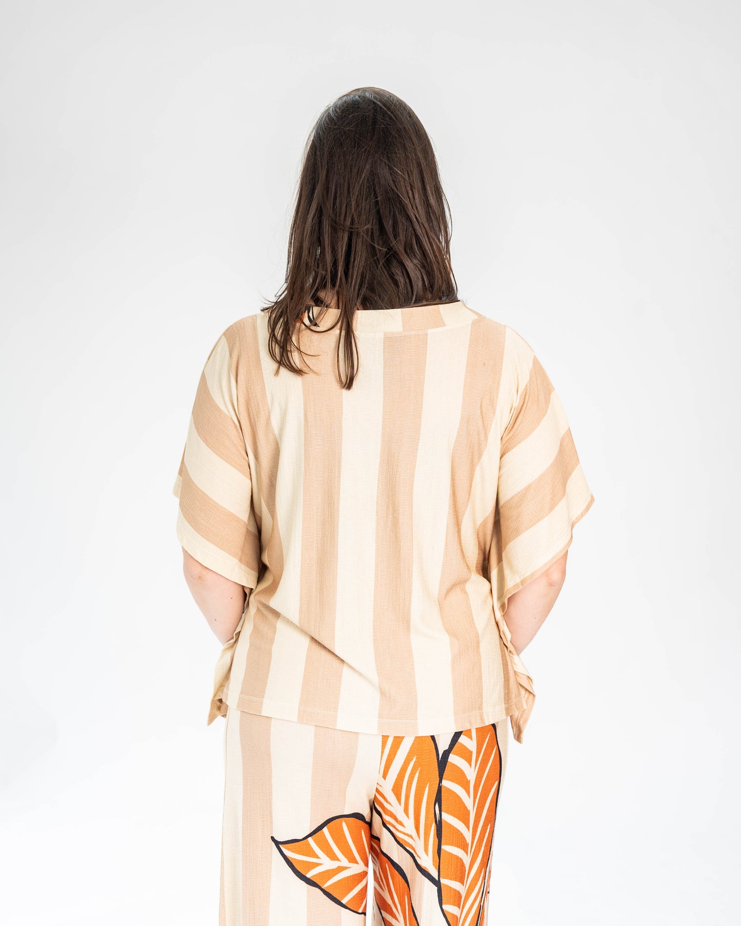 CONJUNTO AYLIN BRASIL BEIGE/NARANJO