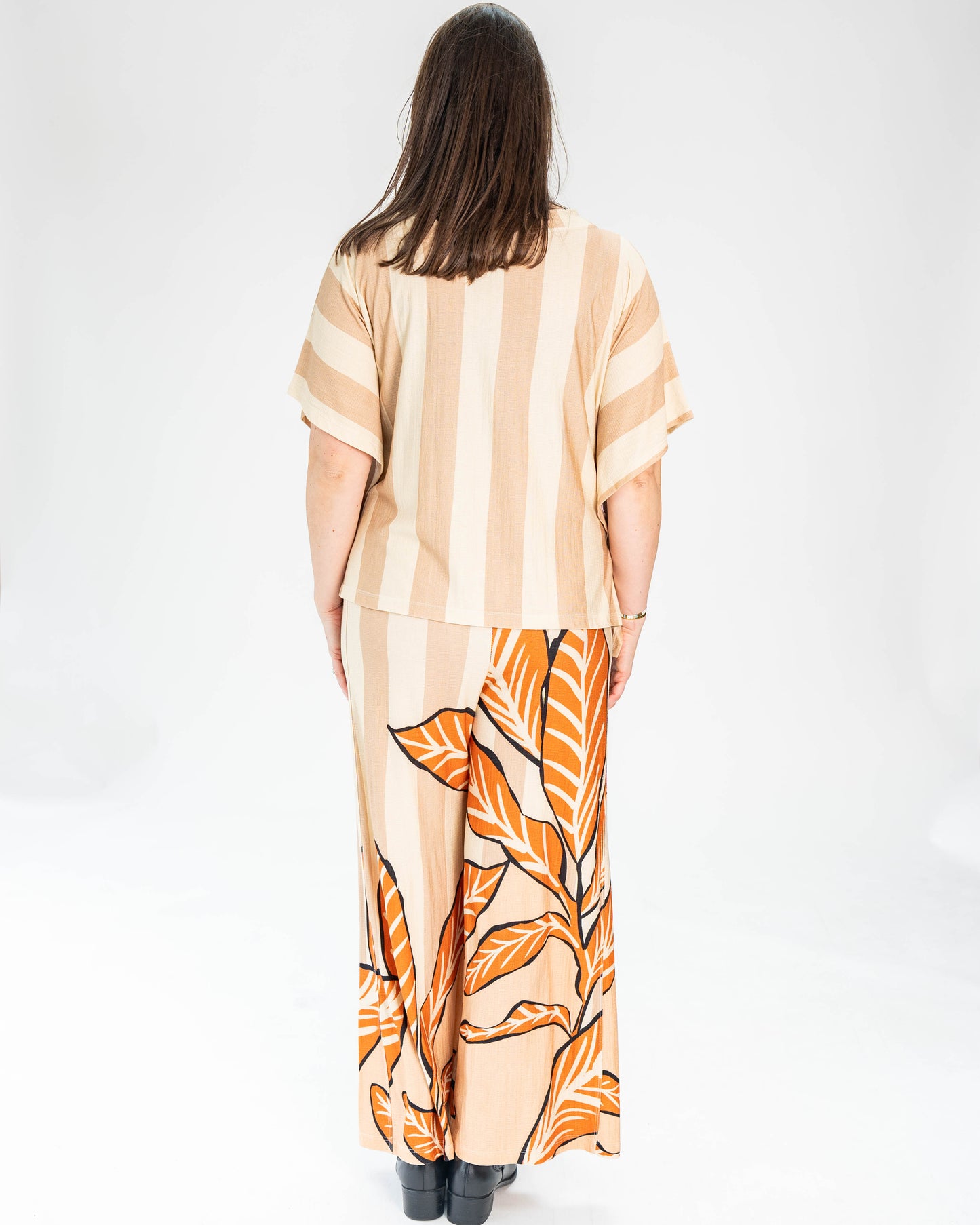 CONJUNTO AYLIN BRASIL BEIGE/NARANJO