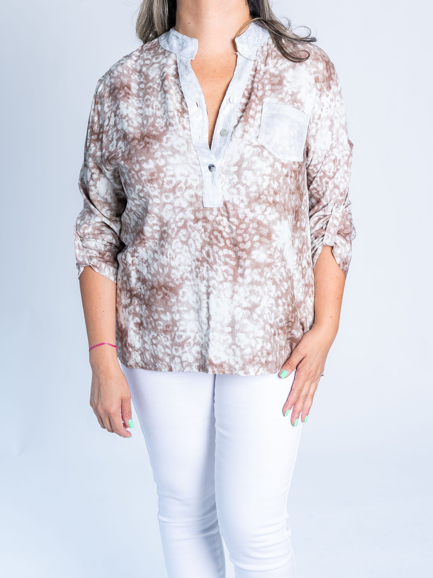 BLUSA PRINT MERCEDES BEIGE